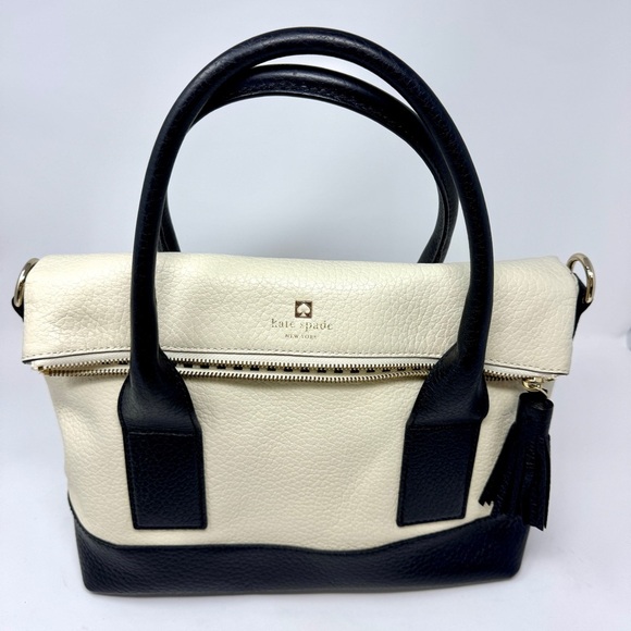 kate spade Handbags - Kate Spade Southport Avenue Carmen Convertible Leather Satchel Black & Cream